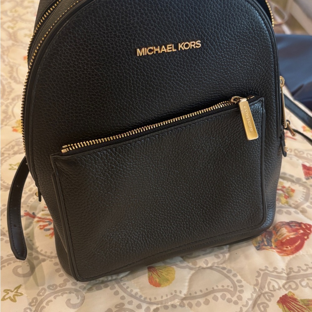 Michael Kors Black Leather Backpack